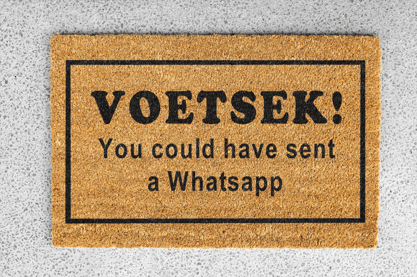 Personalized coir doormat handmade by Coco Matty.