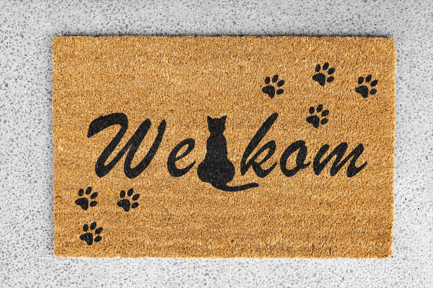 Personalized coir doormat handmade by Coco Matty.