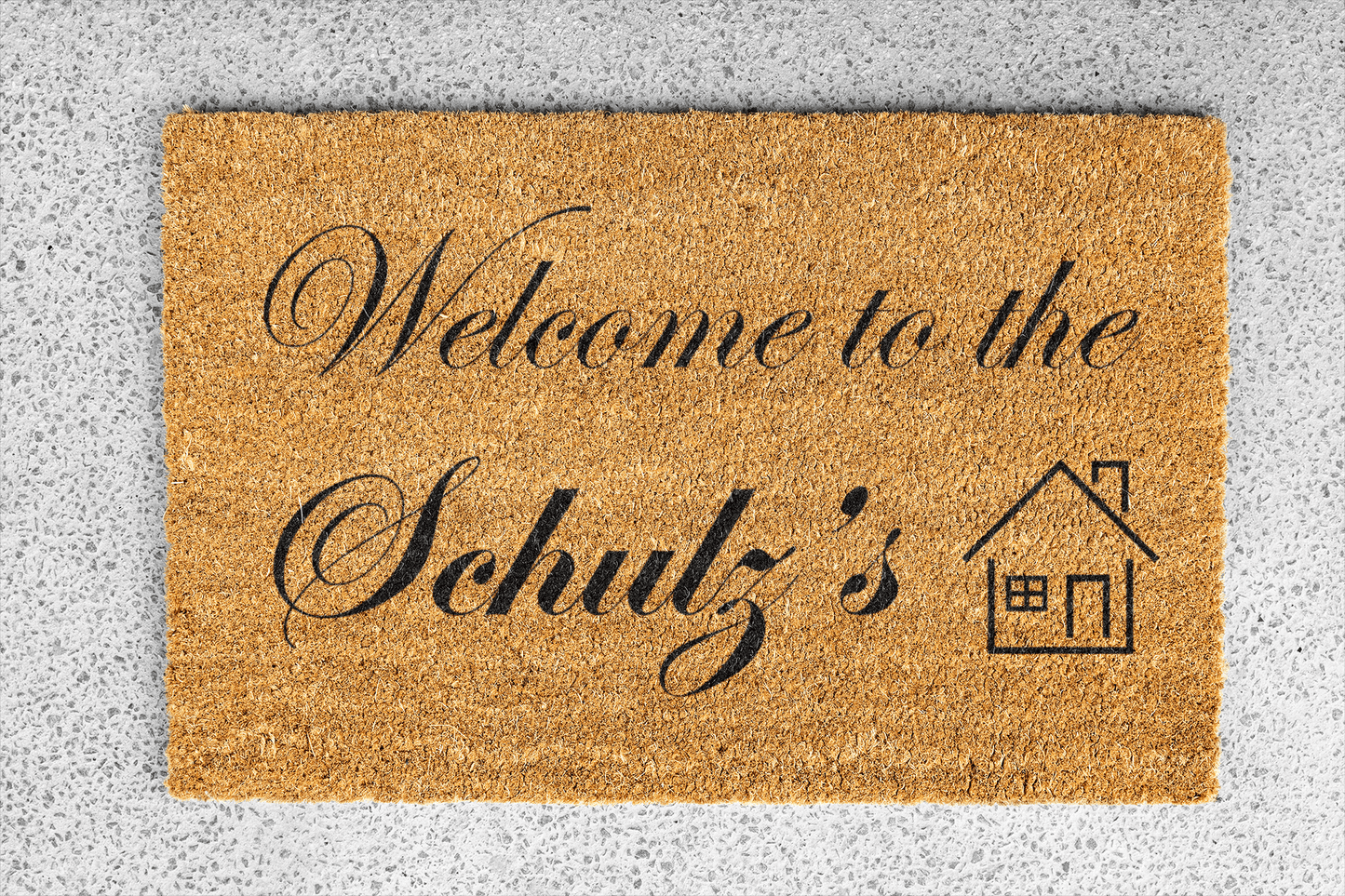 Personalized coir doormat handmade by Coco Matty.