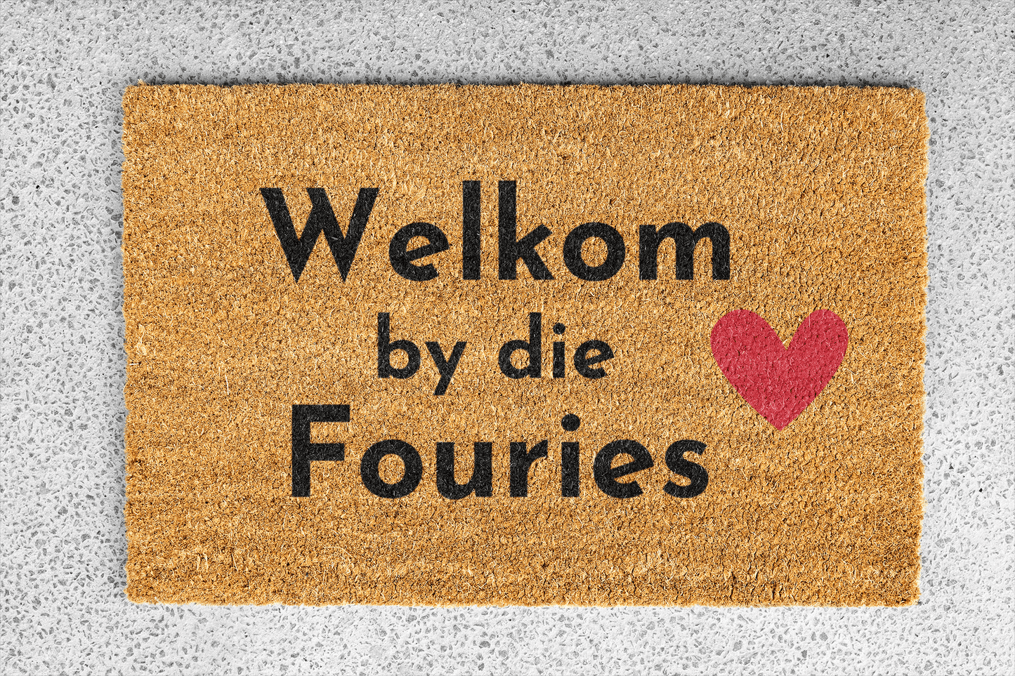 Personalized coir doormat handmade by Coco Matty.