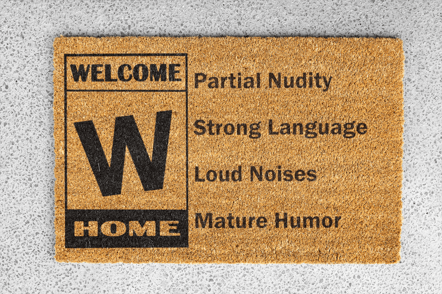 Personalized coir doormat handmade by Coco Matty.