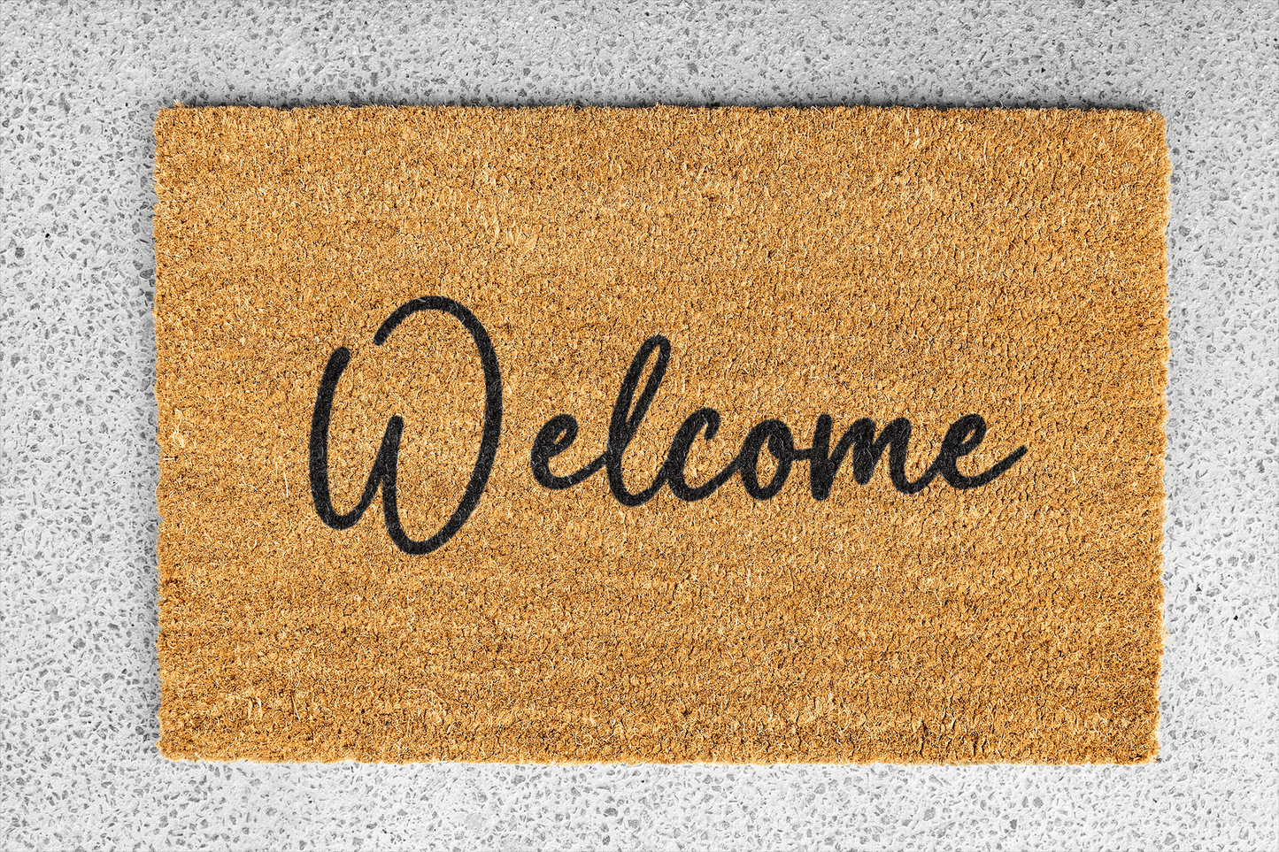 Personalized coir doormat handmade by Coco Matty.