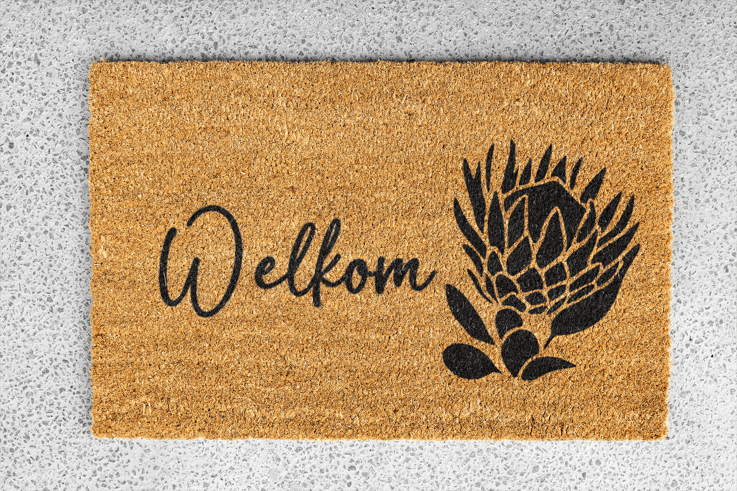 Personalized coir doormat handmade by Coco Matty.