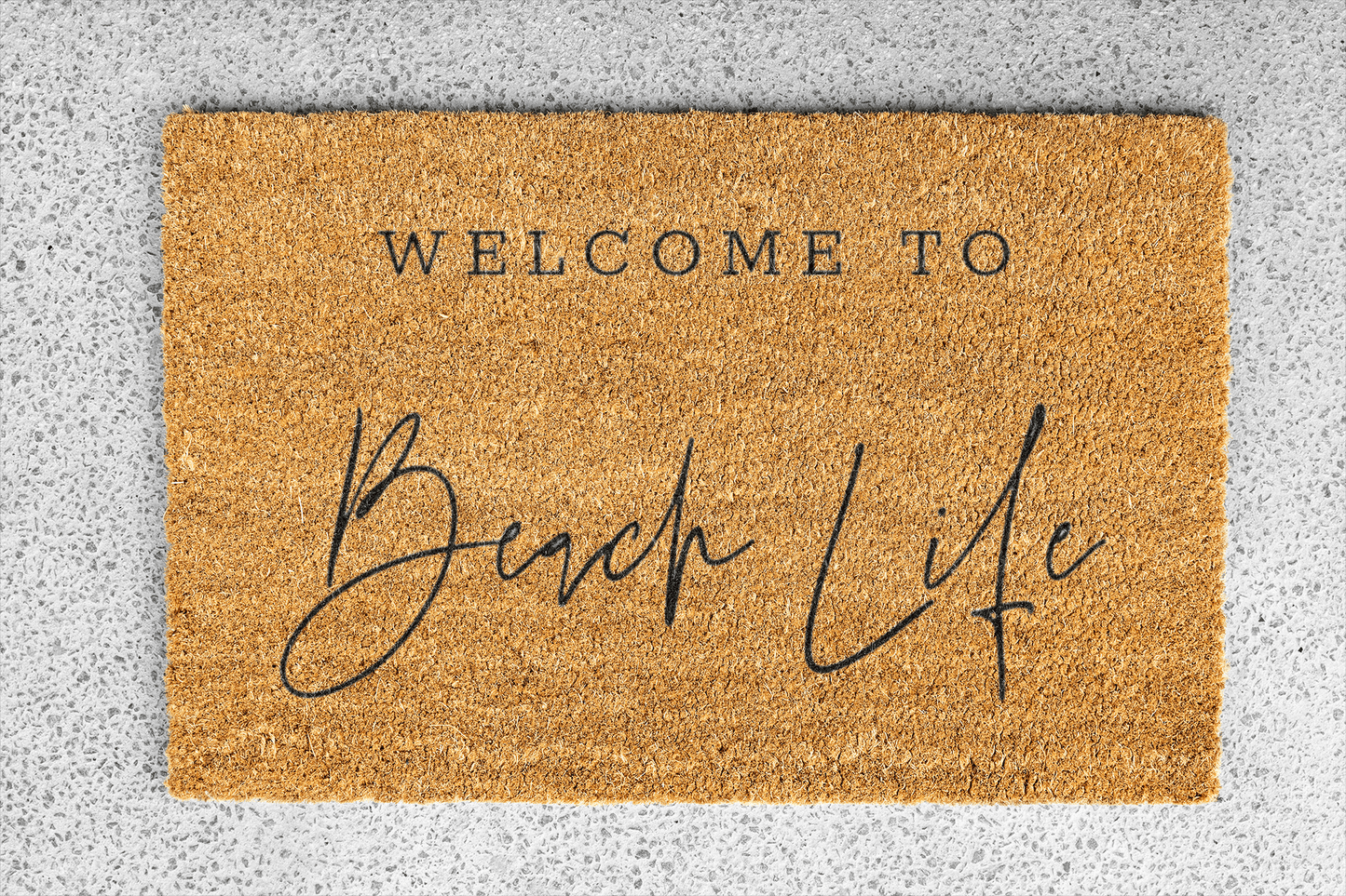 Personalized coir doormat handmade by Coco Matty.
