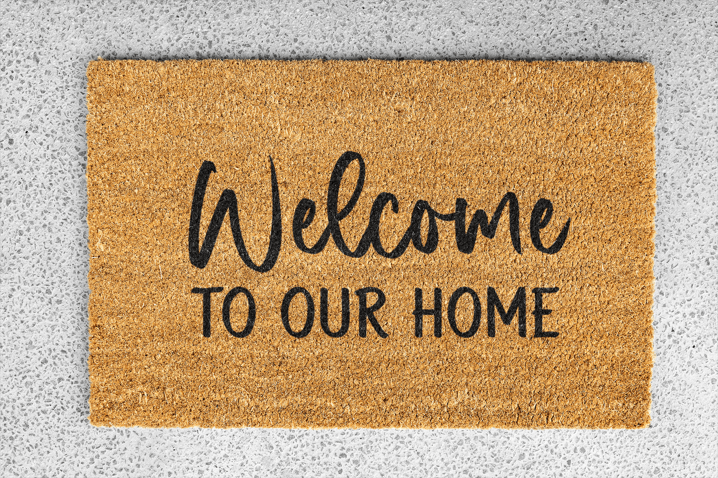 Personalized coir doormat handmade by Coco Matty.