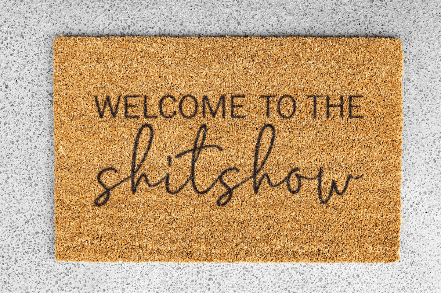 Personalized coir doormat handmade by Coco Matty.