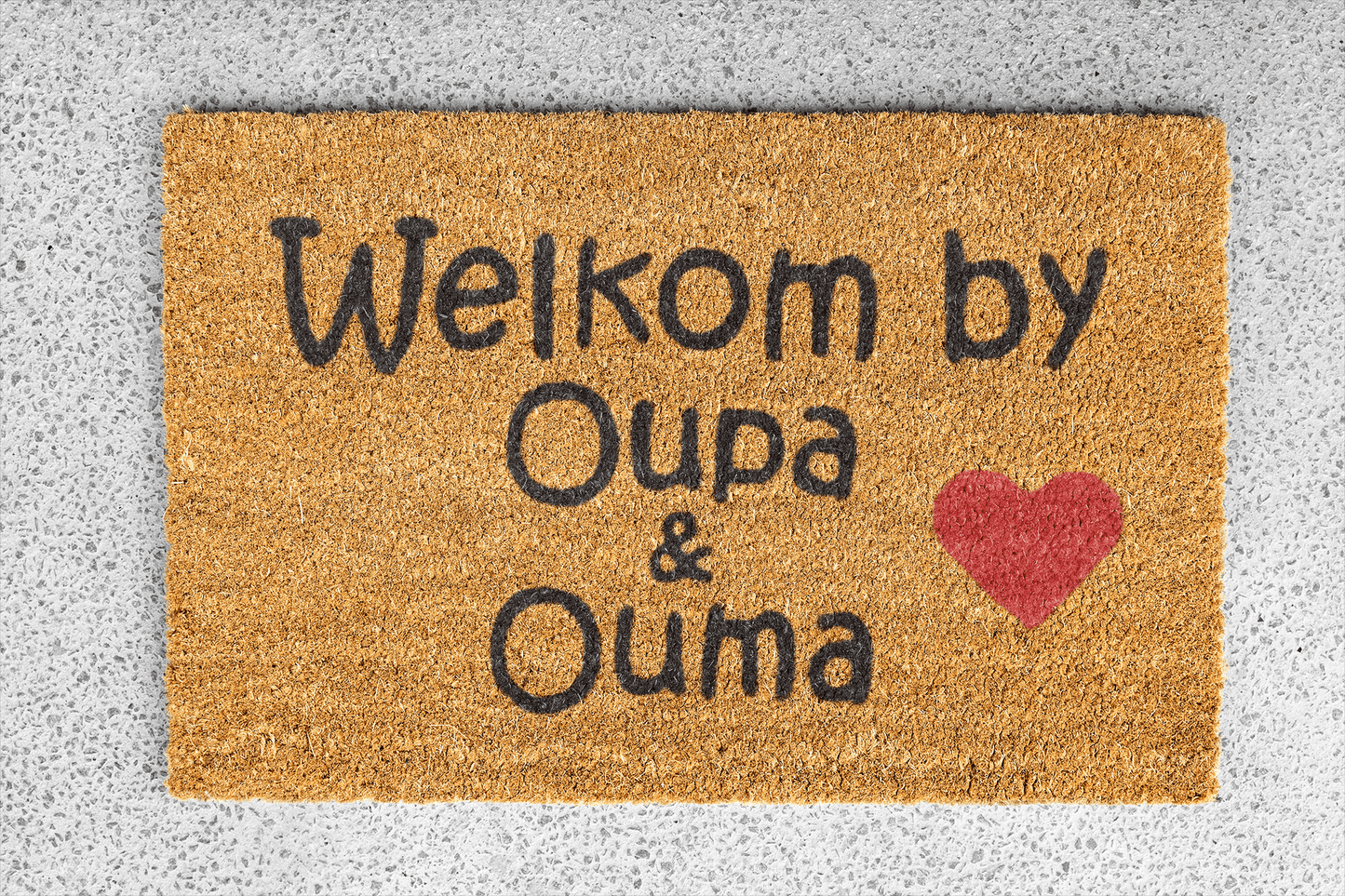 Personalized coir doormat handmade by Coco Matty.