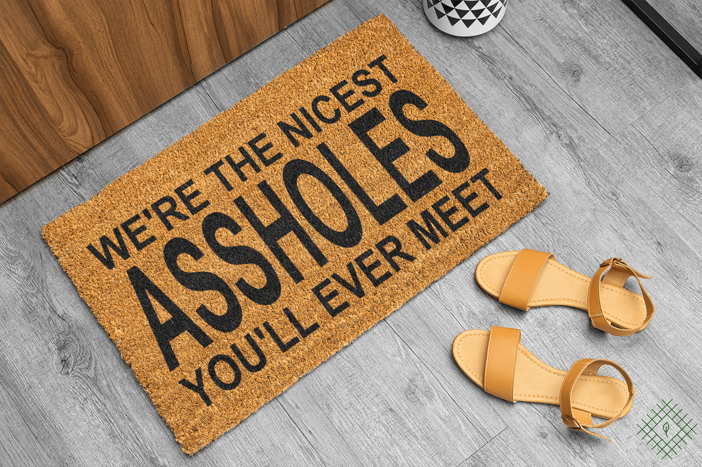 Personalized coir doormat handmade by Coco Matty.
