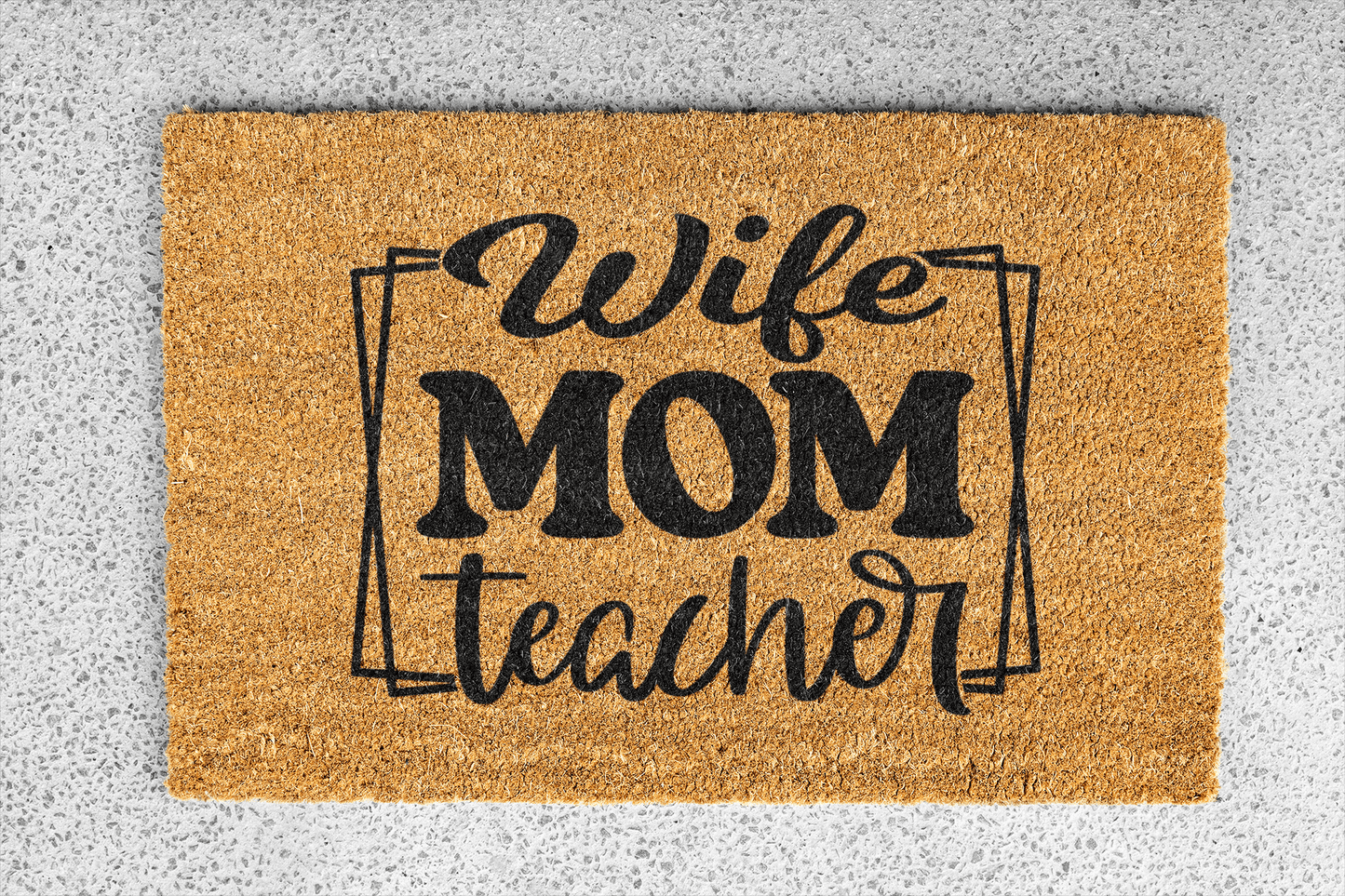 Personalized coir doormat handmade by Coco Matty.
