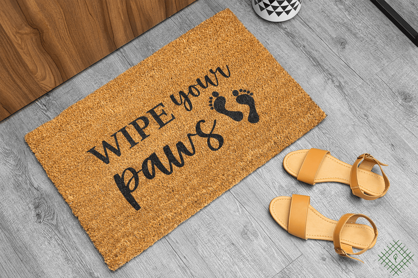 Personalized coir doormat handmade by Coco Matty.