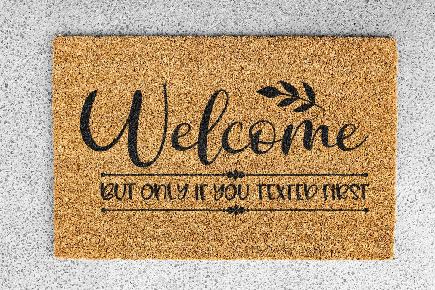 Personalized coir doormat handmade by Coco Matty.