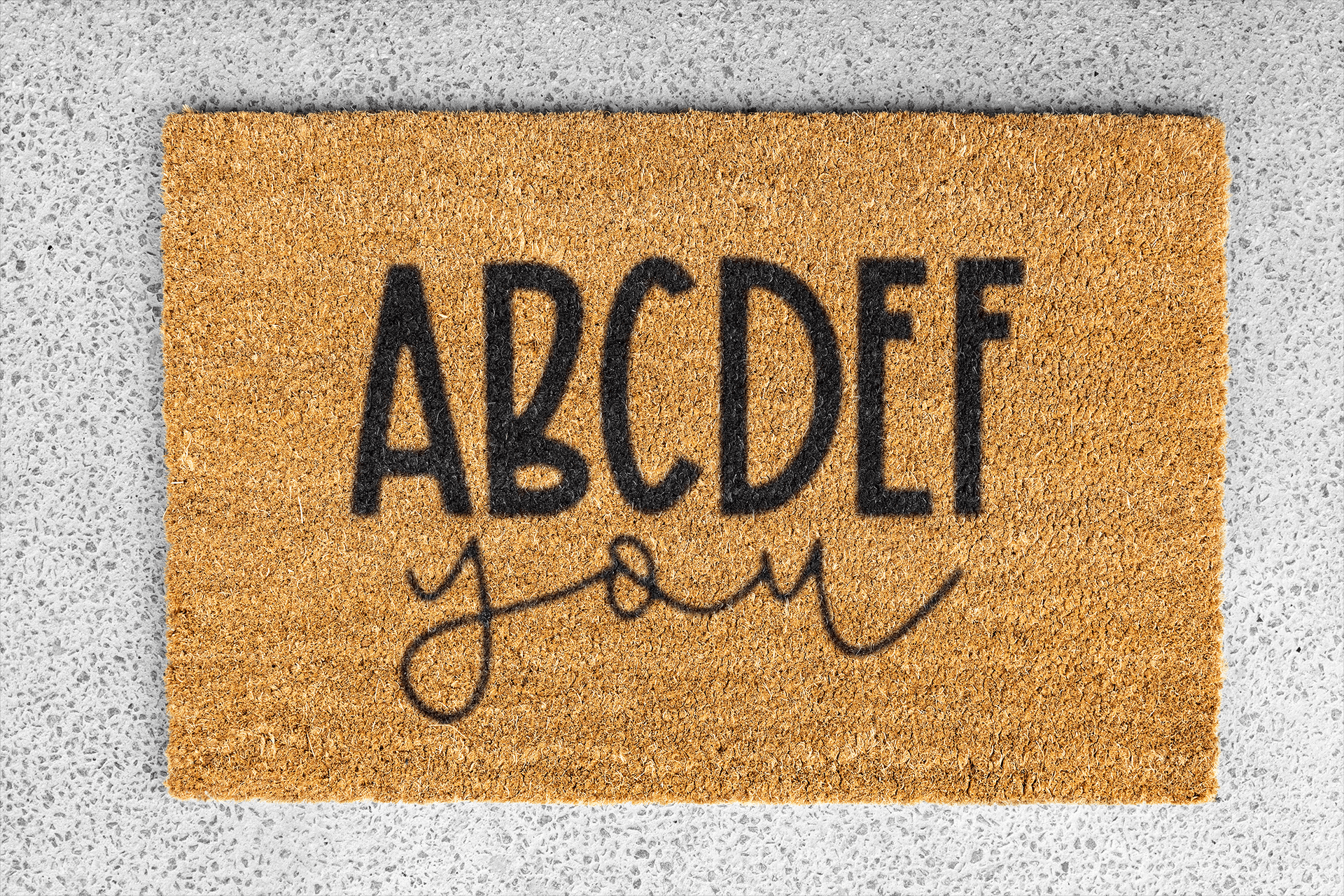Personalized coir doormat handmade by Coco Matty.