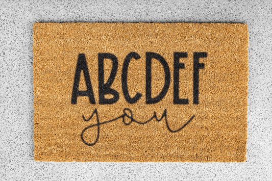 Personalized coir doormat handmade by Coco Matty.
