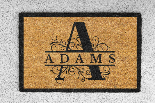 Flourish Monogram Family Doormat