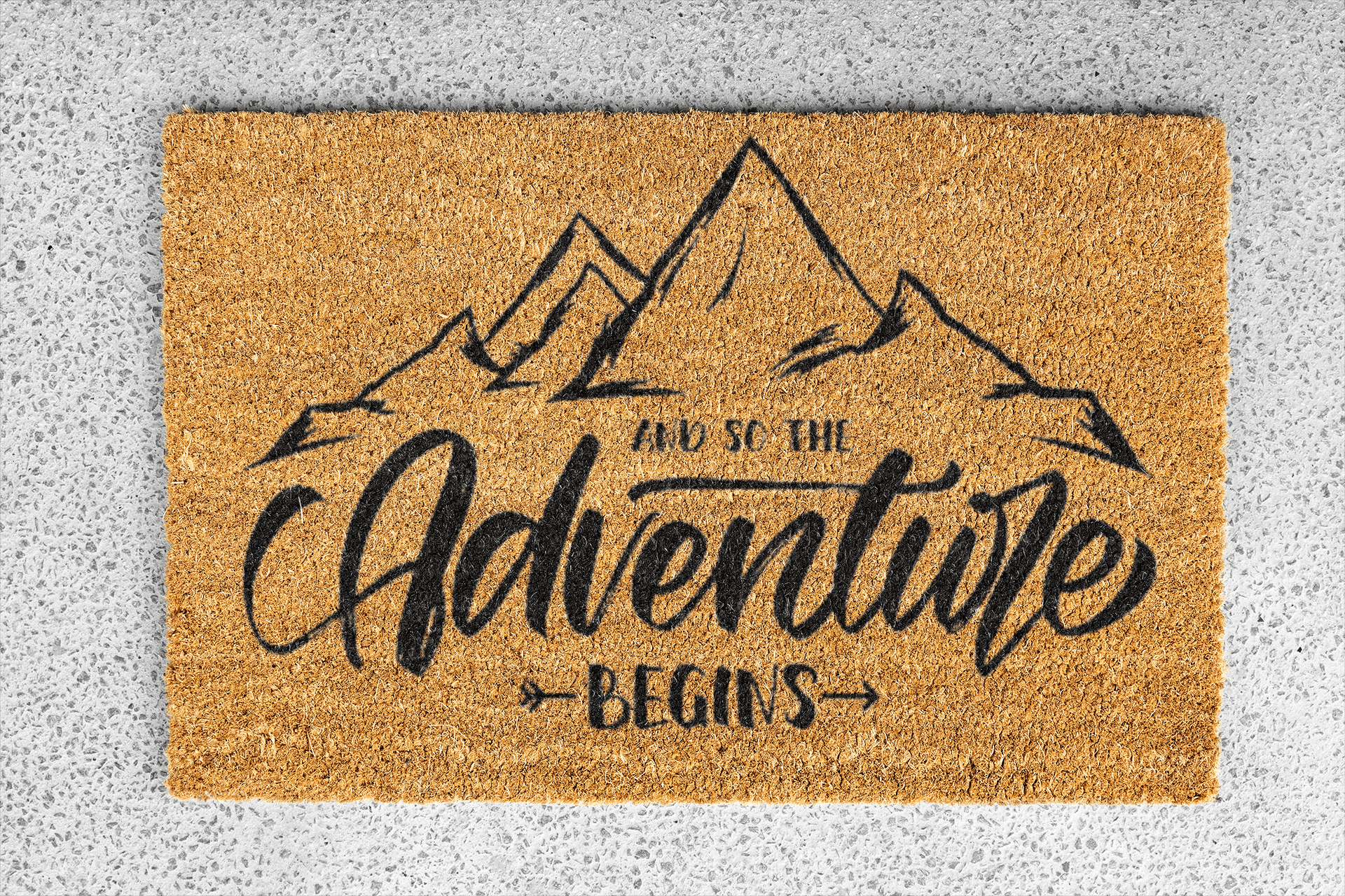 Personalized coir doormat handmade by Coco Matty.