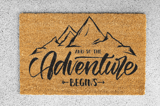 Personalized coir doormat handmade by Coco Matty.