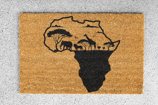 Personalized coir doormat handmade by Coco Matty.