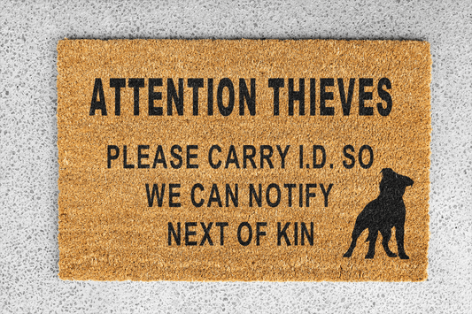 Personalized coir doormat handmade by Coco Matty.