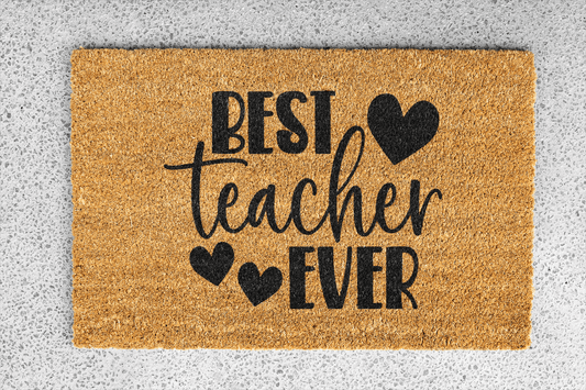 Personalized coir doormat handmade by Coco Matty.