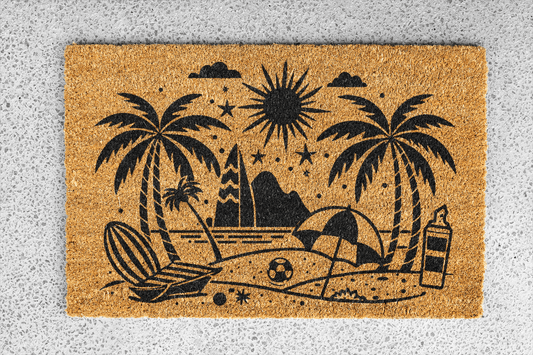 Personalized coir doormat handmade by Coco Matty.