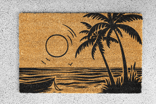 Personalized coir doormat handmade by Coco Matty.