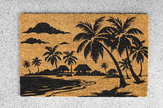 Personalized coir doormat handmade by Coco Matty.