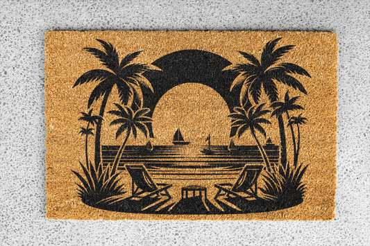 Personalized coir doormat handmade by Coco Matty.