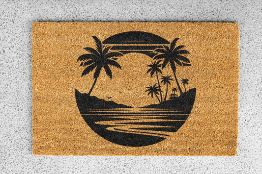 Personalized coir doormat handmade by Coco Matty.