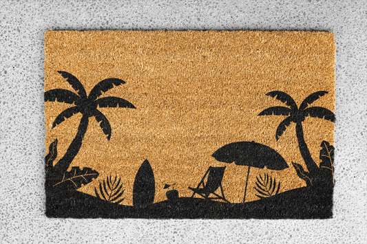 Personalized coir doormat handmade by Coco Matty.