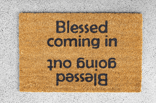 Personalized coir doormat handmade by Coco Matty.