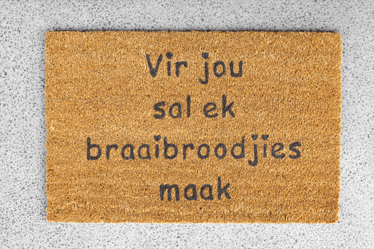 Personalized coir doormat handmade by Coco Matty.