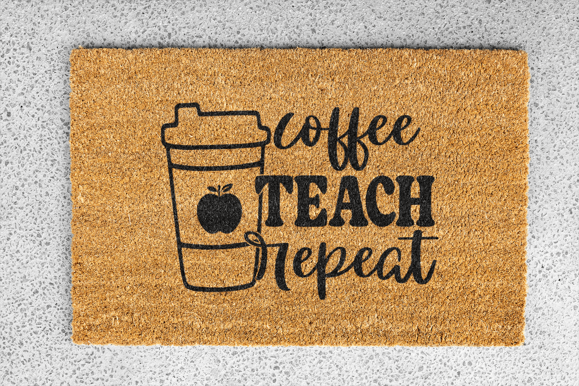 Personalized coir doormat handmade by Coco Matty.