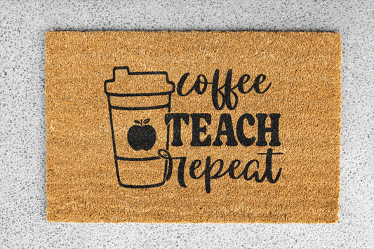 Personalized coir doormat handmade by Coco Matty.