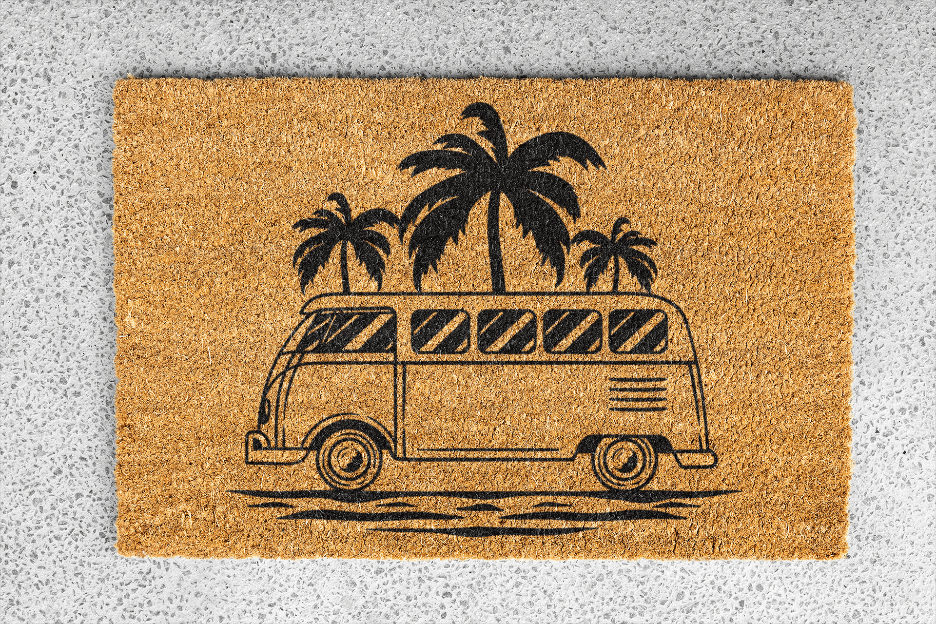 Personalized coir doormat handmade by Coco Matty.