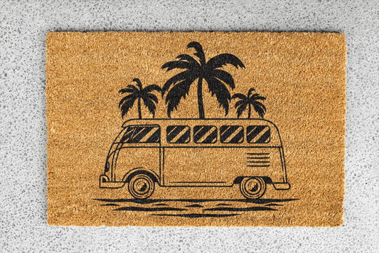 Personalized coir doormat handmade by Coco Matty.
