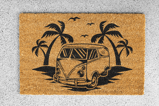Personalized coir doormat handmade by Coco Matty.