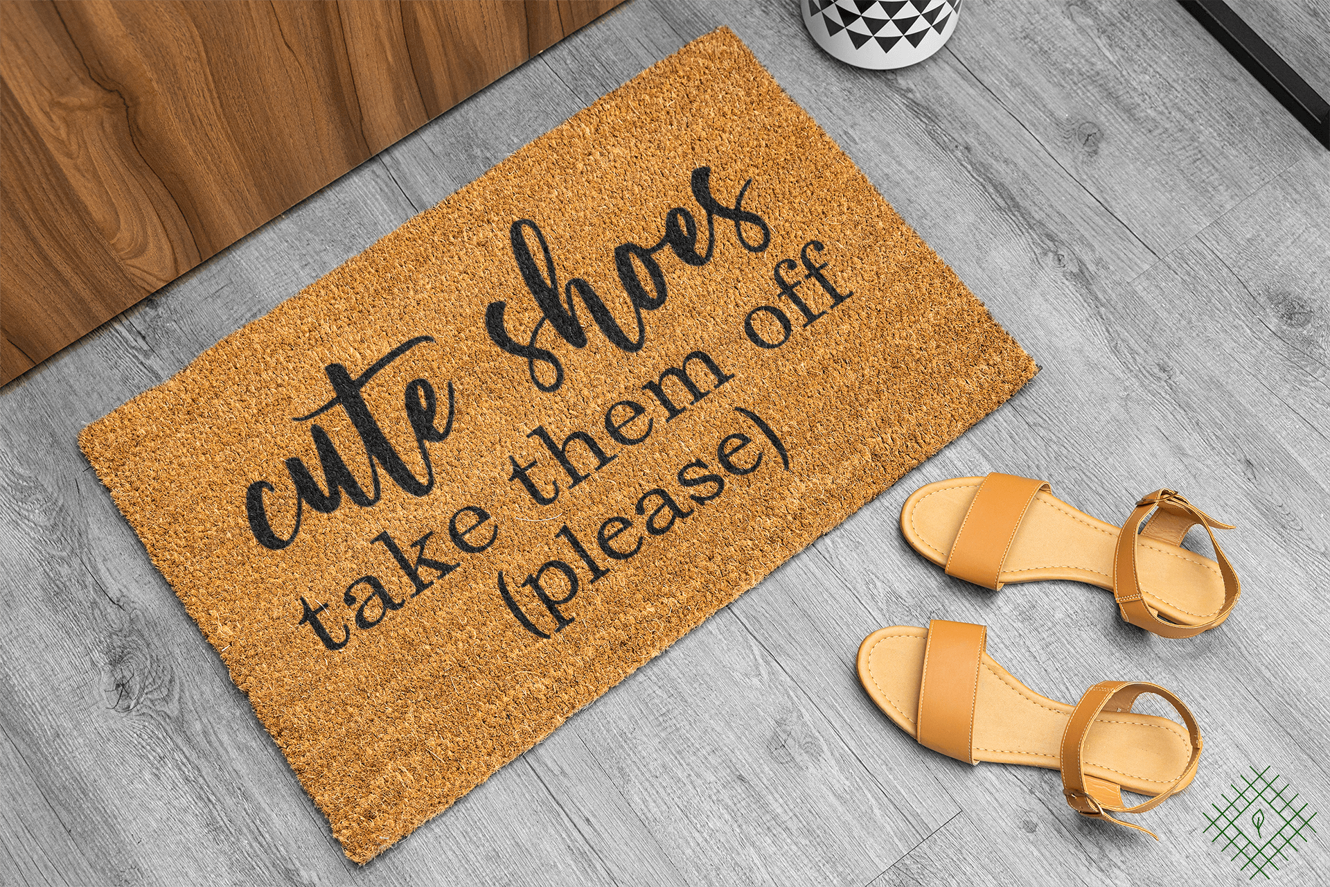 Personalized coir doormat handmade by Coco Matty.