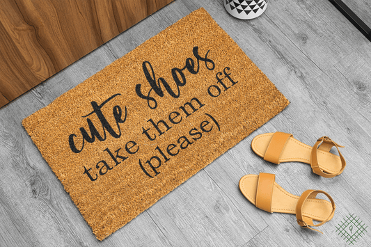 Personalized coir doormat handmade by Coco Matty.