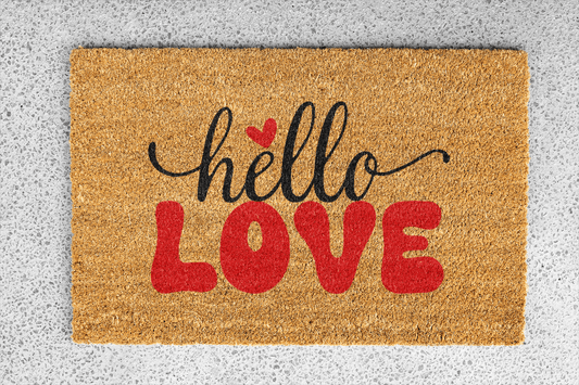 Personalized coir doormat handmade by Coco Matty.