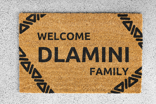 Personalized coir doormat handmade by Coco Matty.