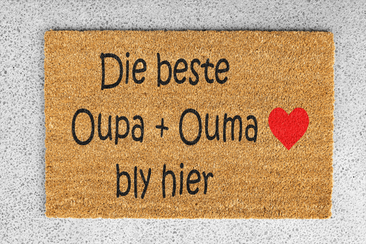 Personalized coir doormat handmade by Coco Matty.