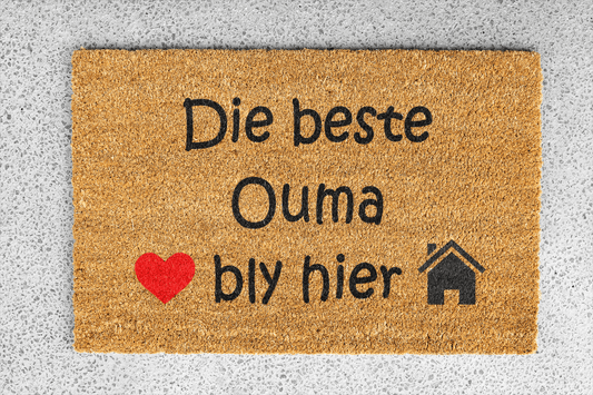 Personalized coir doormat handmade by Coco Matty.