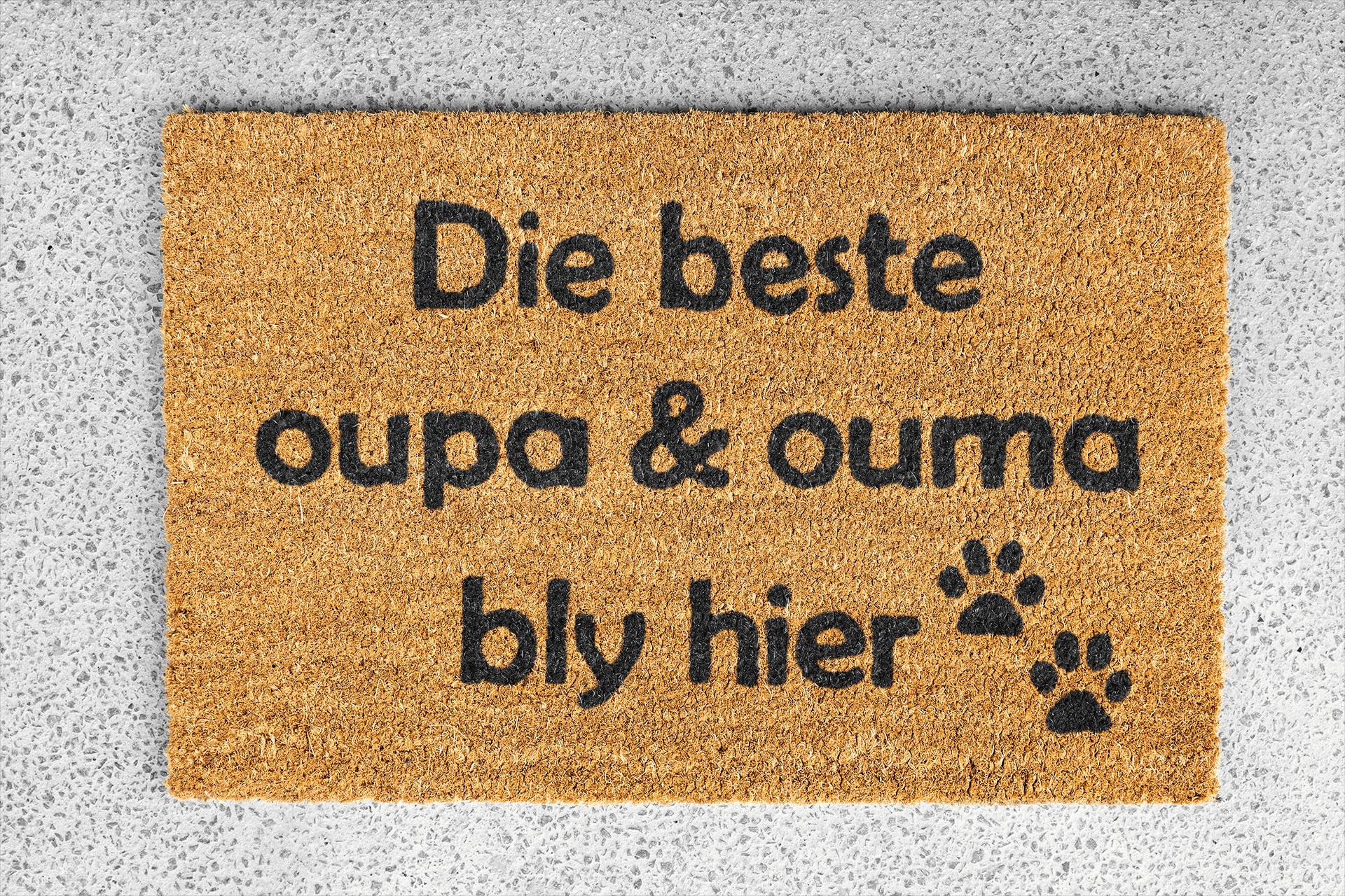 Personalized coir doormat handmade by Coco Matty.
