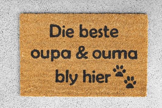 Personalized coir doormat handmade by Coco Matty.