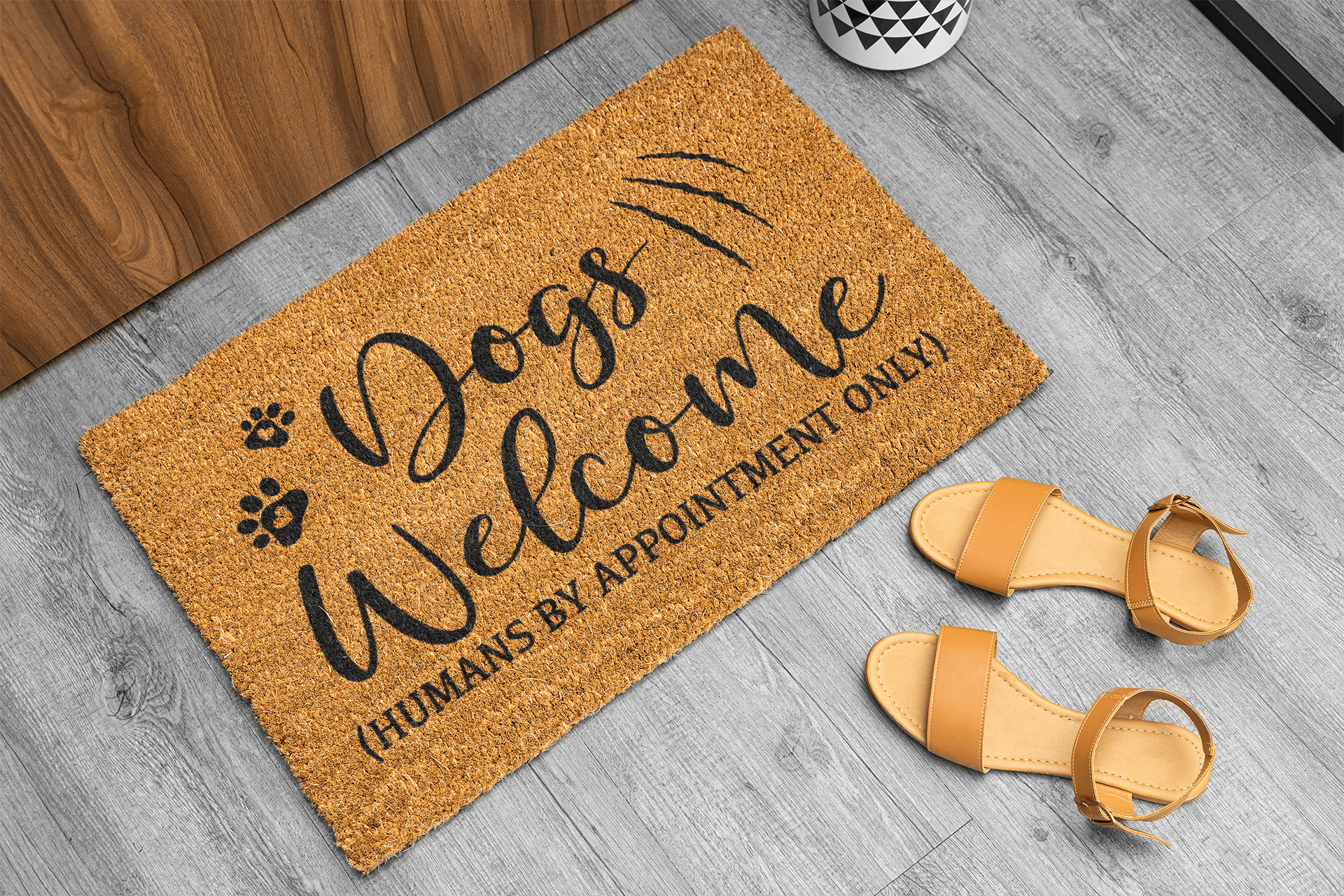 Personalized coir doormat handmade by Coco Matty.