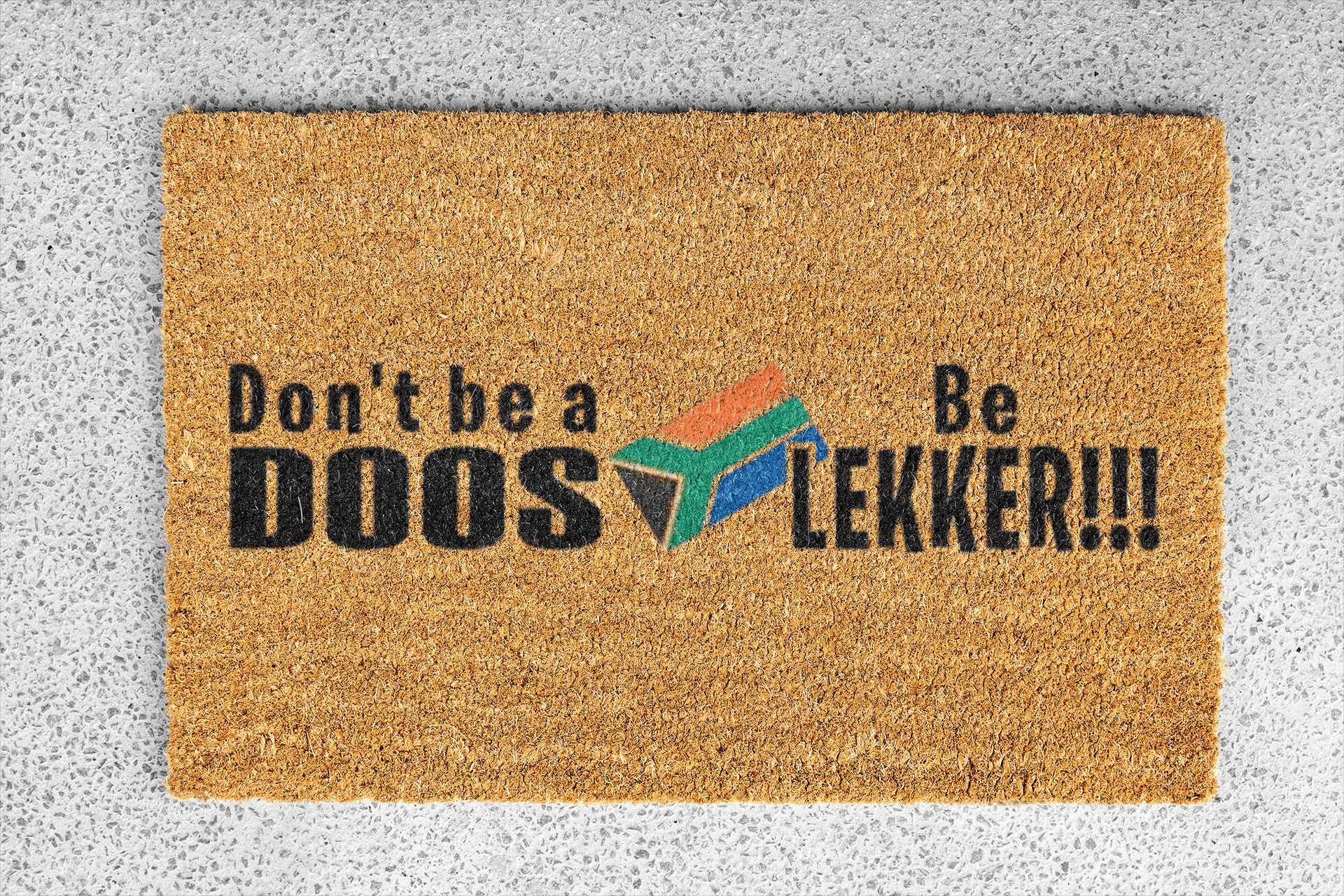 Personalized coir doormat handmade by Coco Matty.