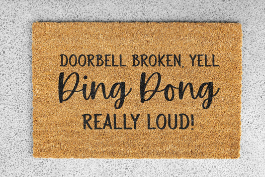 Personalized coir doormat handmade by Coco Matty.