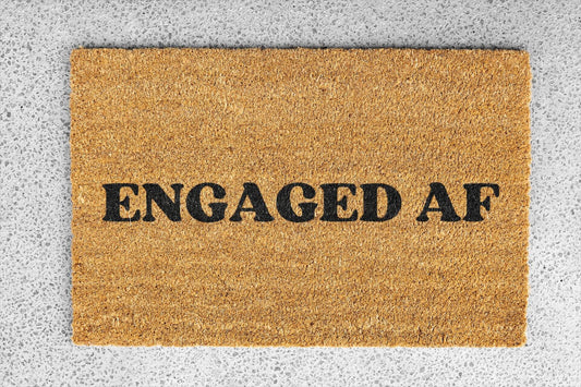 Personalized coir doormat handmade by Coco Matty.