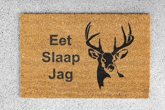 Personalized coir doormat handmade by Coco Matty.