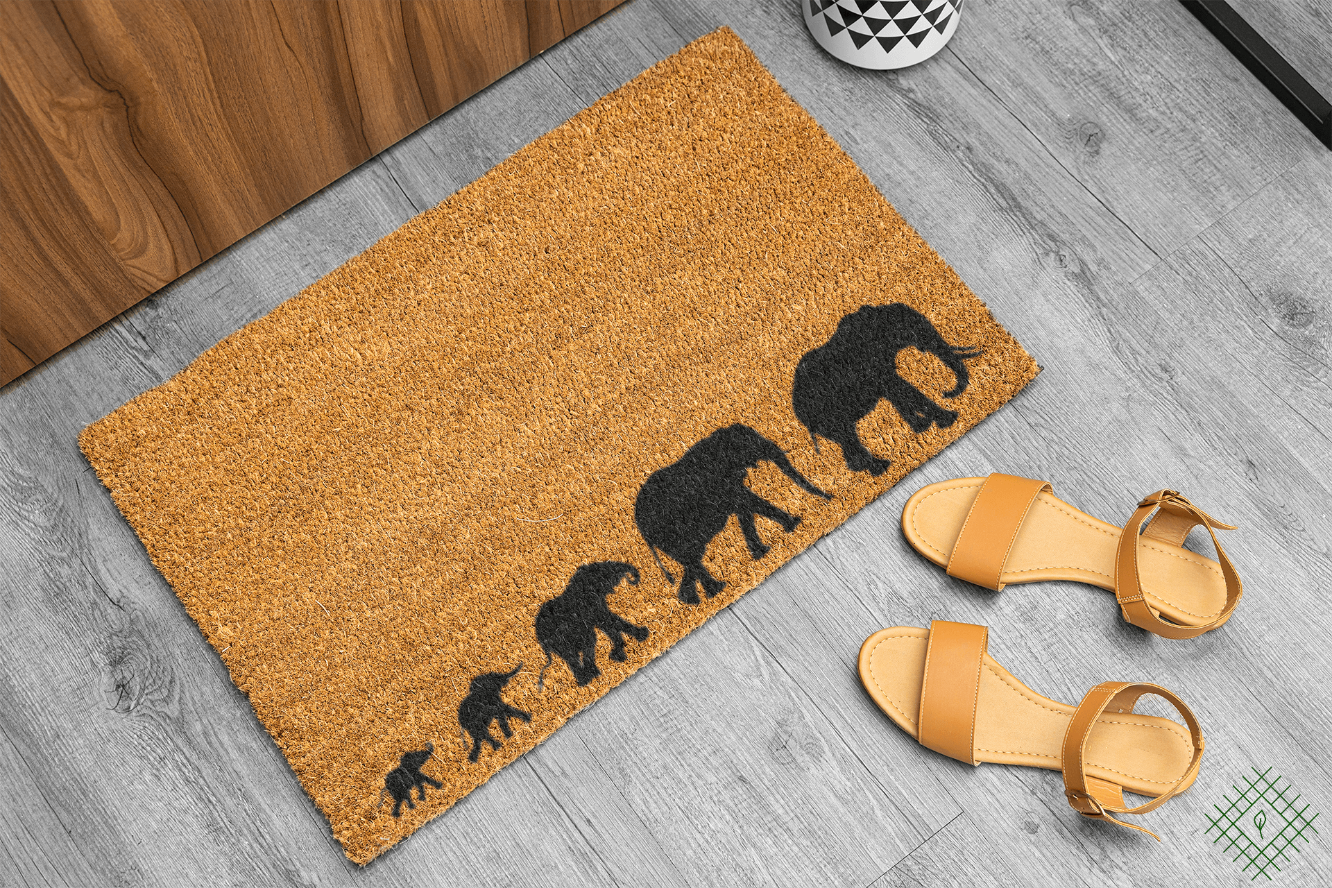 Personalized coir doormat handmade by Coco Matty.